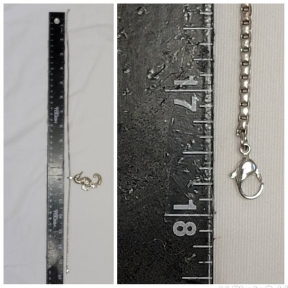 Monet Seahorse Necklace‎ Silver-tone Rhinestone Pendant 17.5" Beachy Statement - Picture 8 of 8